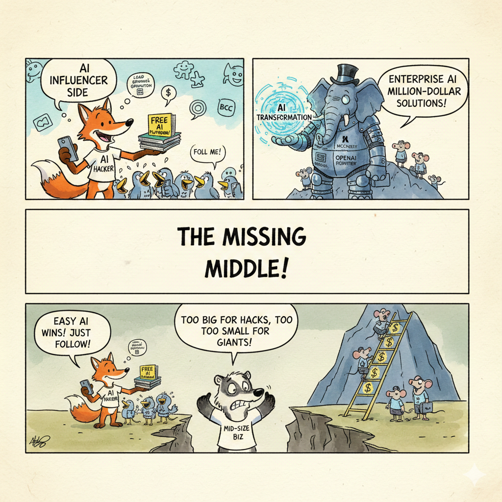 The Missing Middle — small and mid-sized businesses stuck between AI influencers and big consulting firms
